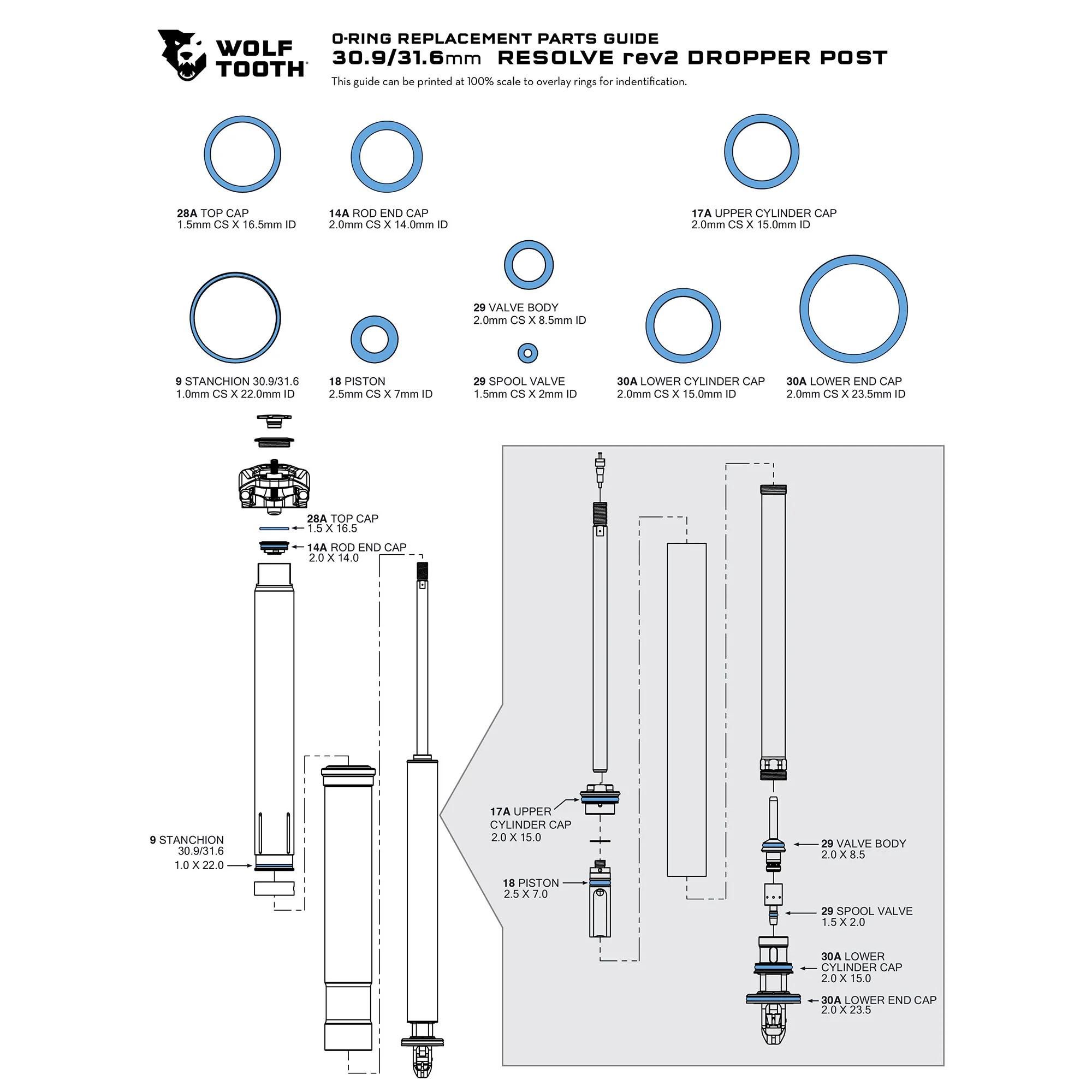 2024 WOLF TOOTH RESOLVE V2 O-RING GUIDE 31.6/30.9